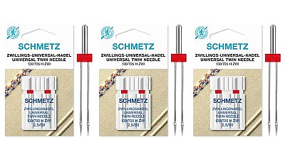 Schmetz (Universal) Twin 2.5/80, 3 Packs of 2 (BULK DISCOUNT!)