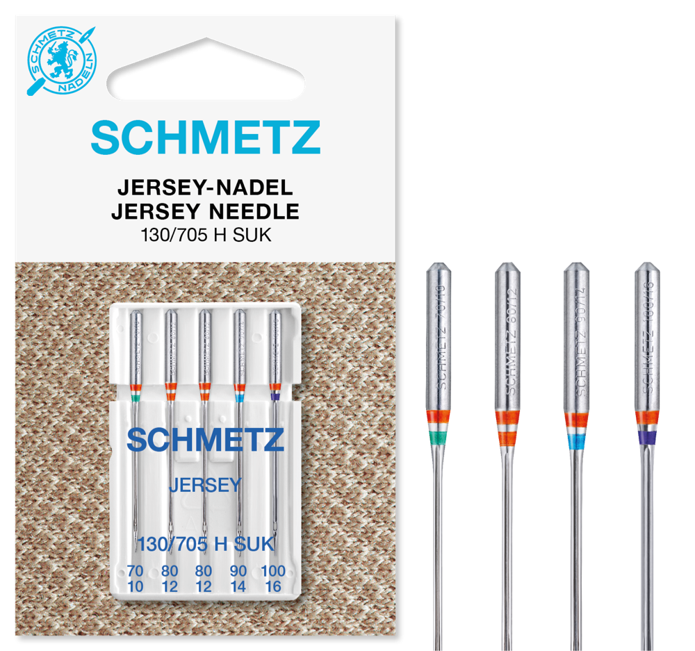 65/9 - Buy 2 GET 3rd Free! Schmetz Industrial Sewing Machine Needles: 134 SES Ball Point/Jersey Packet of 10 Single Packet Needle Threader