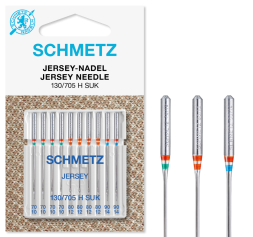 Schmetz Jersey Sewing Needles Size 80/12 - 50 Pack Ballpoint Knit Fabric Needles