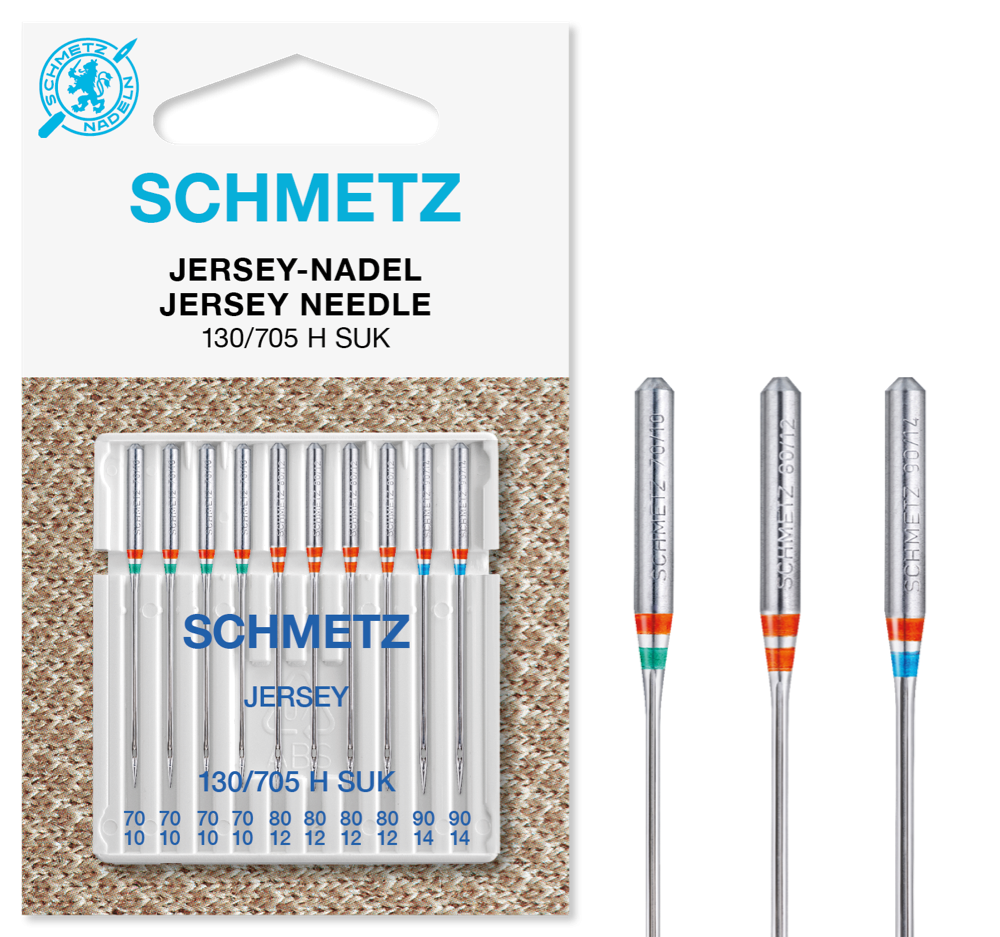 Schmetz Jersey Needles Sizes 70 to 90 - 1 x 5 Needles per card 
