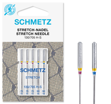 Schmetz Stretch Needles, Assorted Sizes 75/11 & 90/14