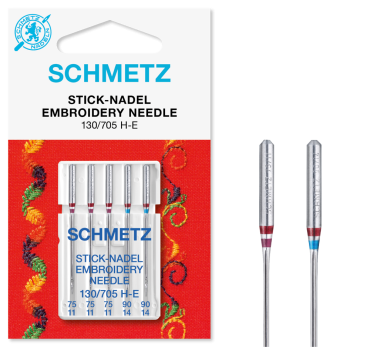 Schmetz Embroidery Needles, Assorted Sizes 75/11 & 90/14