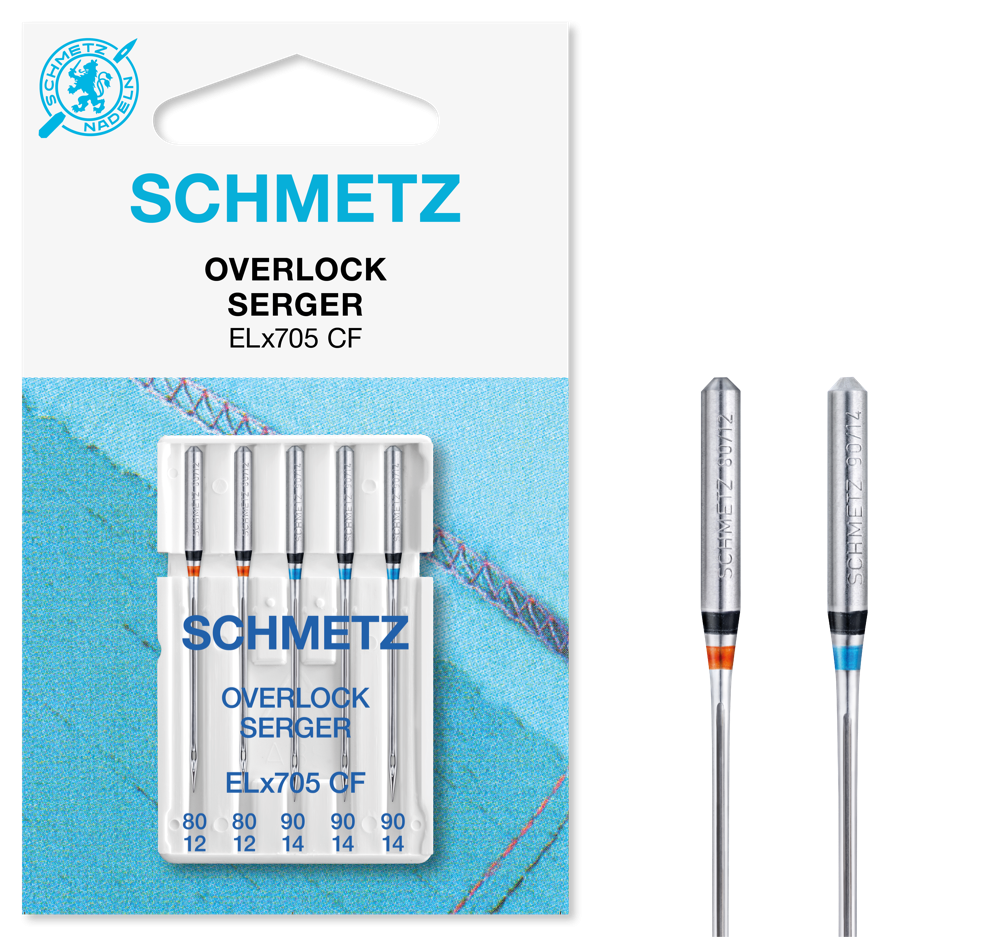 Schmetz Regular Point Serger Overlock Industrial Machine Needles - DCx1,  81x1, 82x1, DMx1 - 10/Pack - WAWAK Sewing Supplies