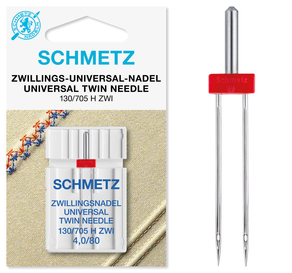 Schmetz Twin Needle 2.0/80  for pintucks on fine fabric 