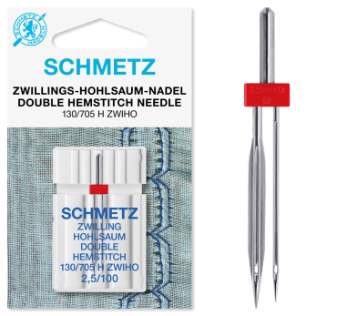 Schmetz Double Hemstitch / Wing (Twin)