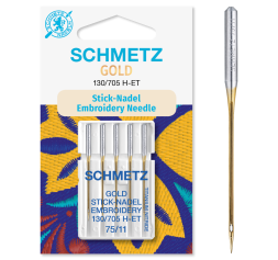 Schmetz Gold Embroidery (Titanium Nitride)